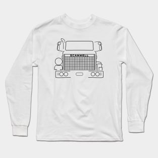 Scammell S24 classic lorry black outline graphic Long Sleeve T-Shirt